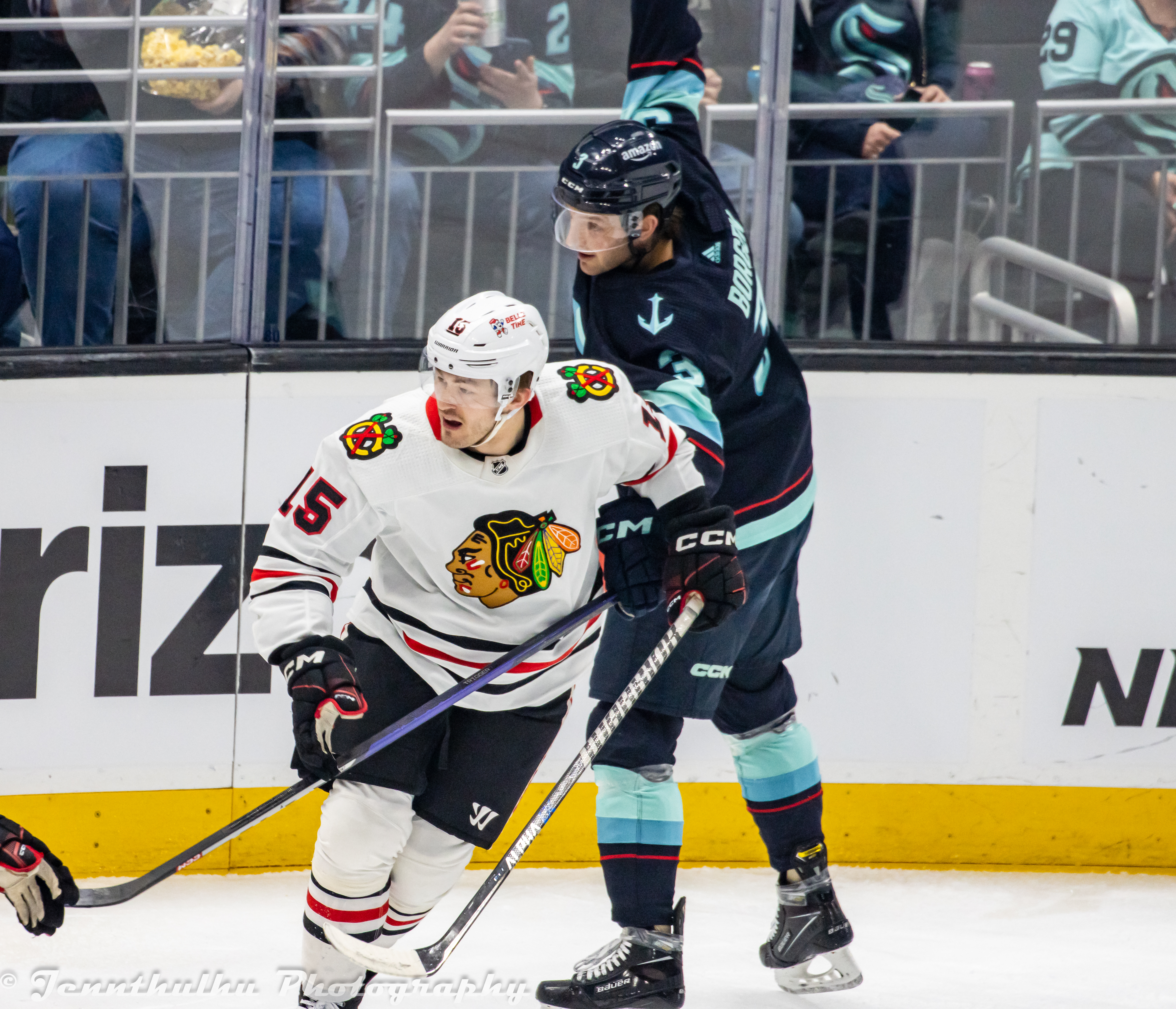Joey Anderson in Blackhawks jersey, April 2023