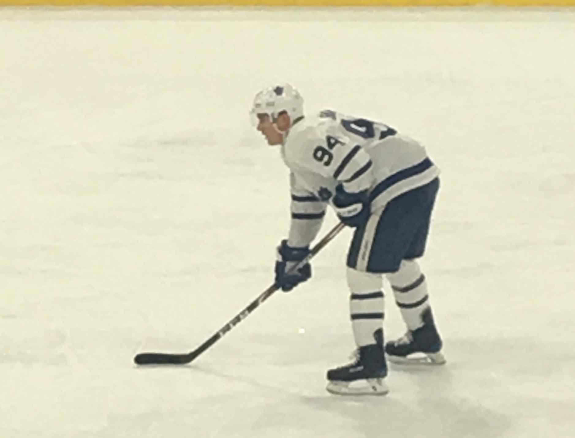 Tyson Barrie wearing a Maple Leafs jersey in a 2020 game