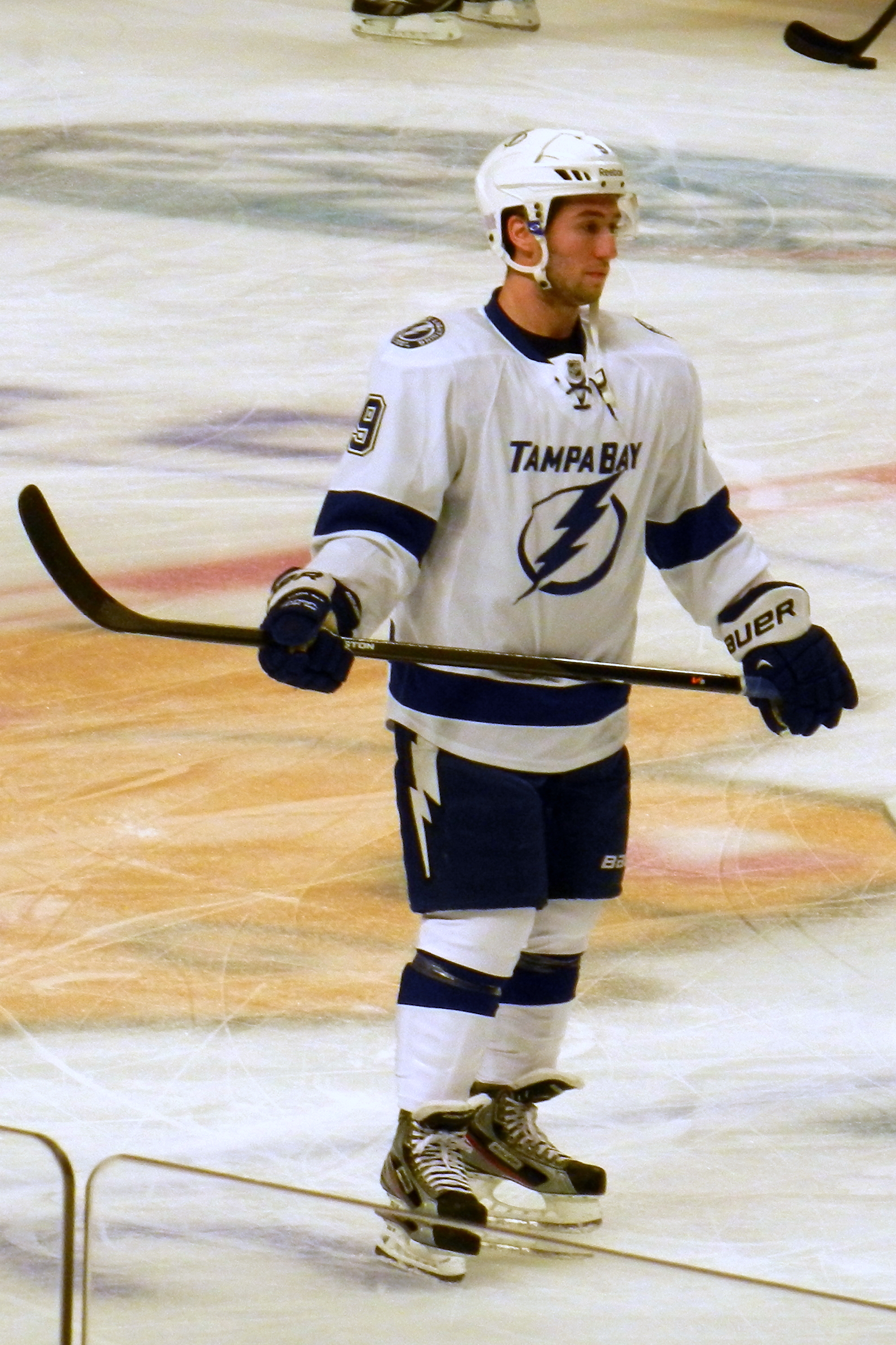 Tyler Johnson warming up with the Lightning at the United Center, Oct 2013