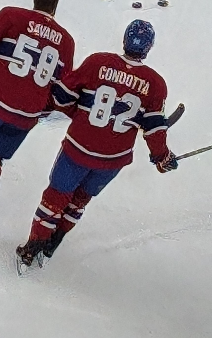 Lucas Condotta during warmup with David Savard, 28 September 2024