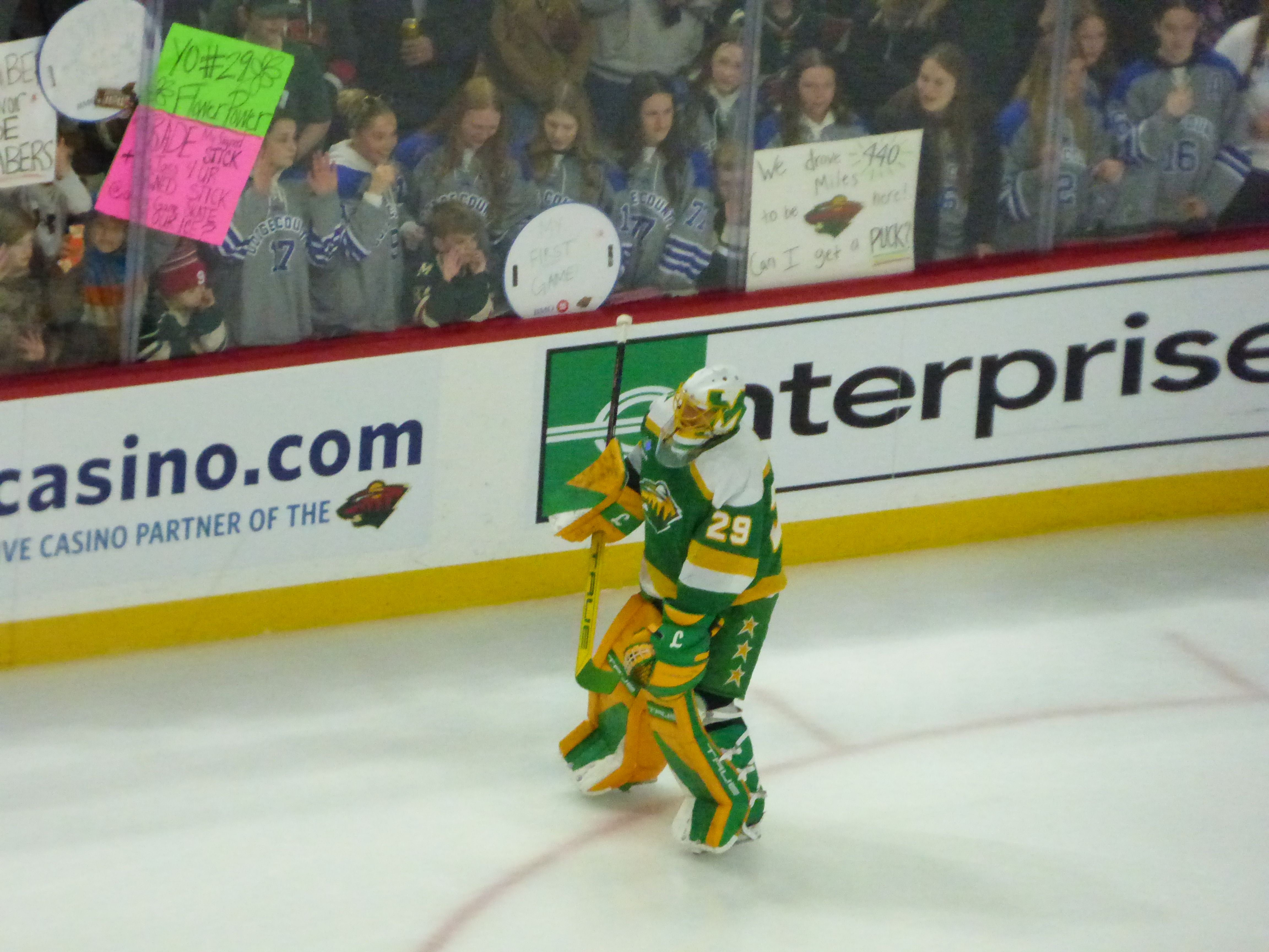 Marc‑André Fleury during warmups in Penguins uniform, 2025