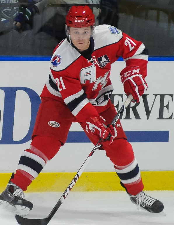 Chris Wagner smiling at the 2015 AHL All-Star Game
