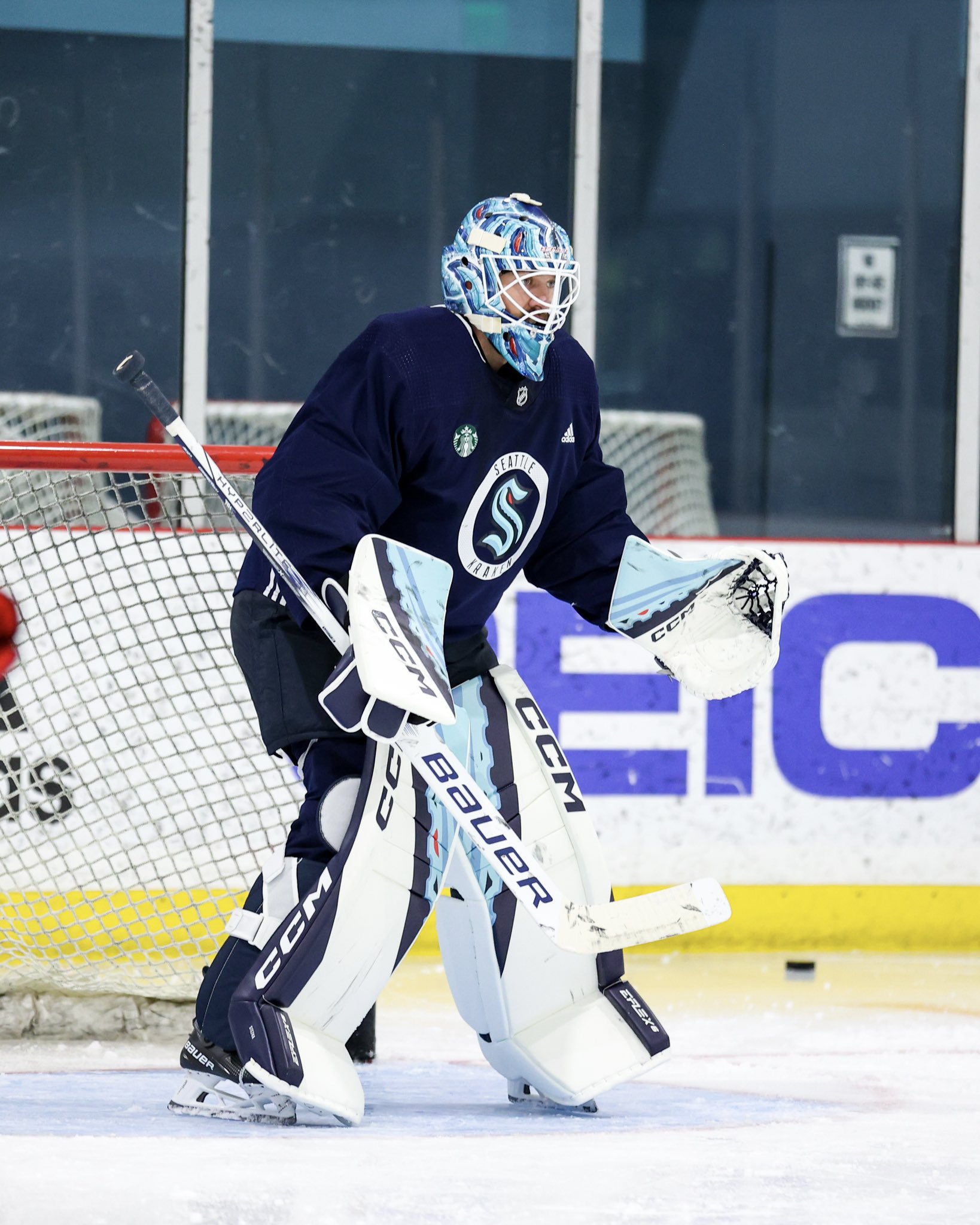 Portrait of Aleš Stezka in goalie gear