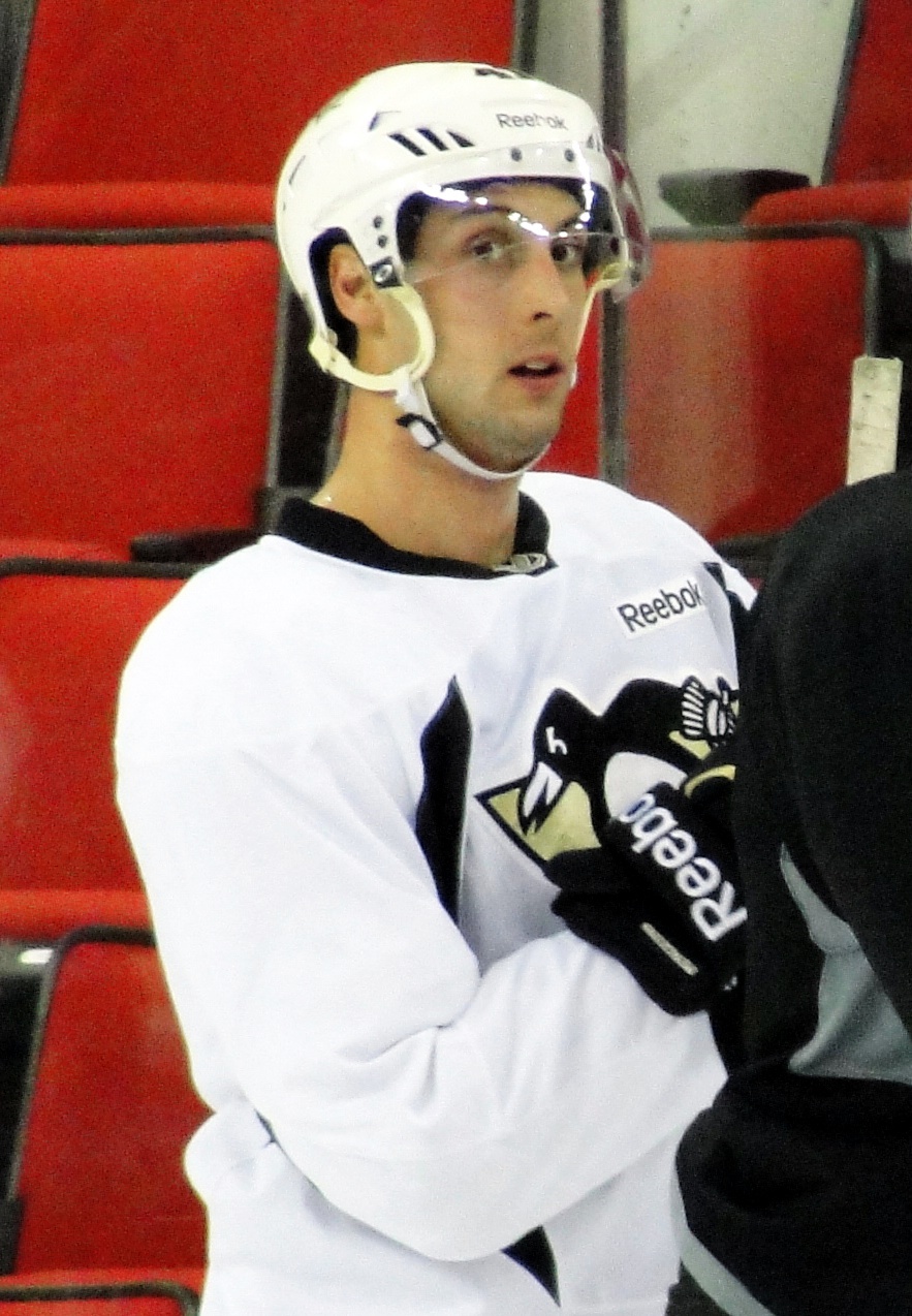 Robert Bortuzzo during Penguins morning skate, Dec 3, 2011