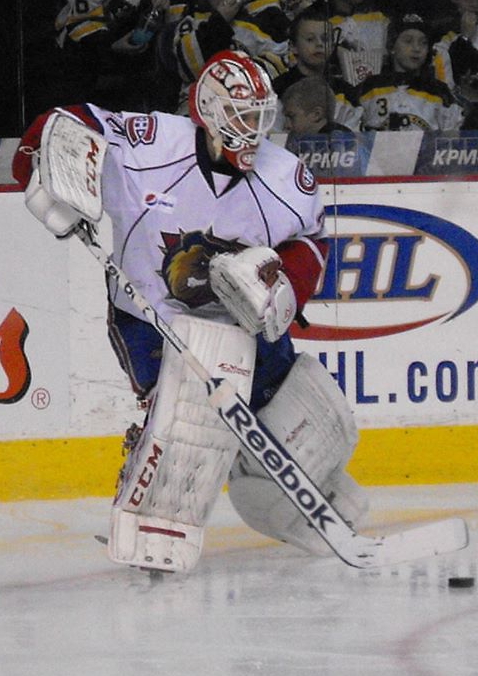 Dustin Tokarski in action at Copps Coliseum, Hamilton