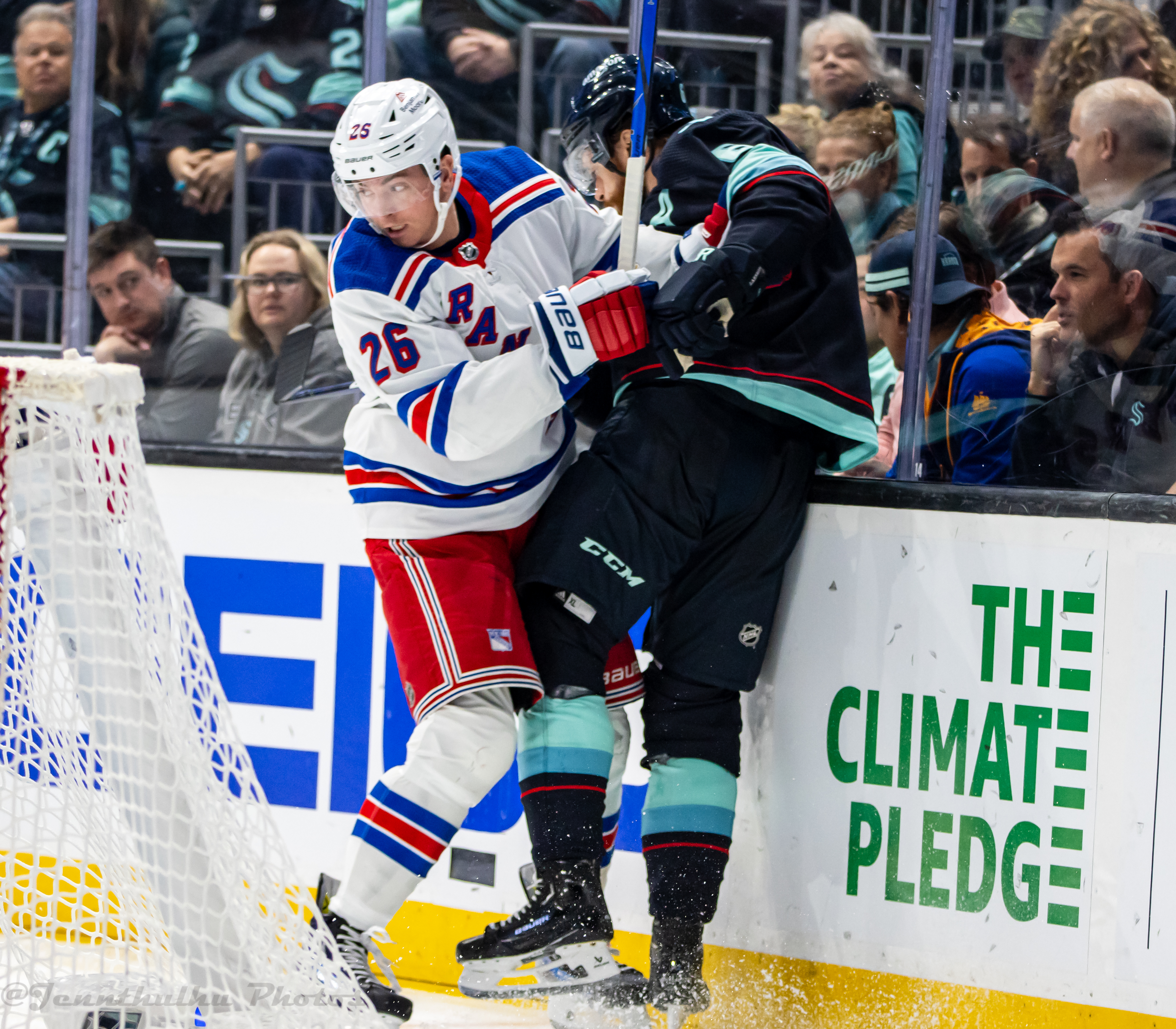 Jimmy Vesey alongside Adam Larsson during the Seattle game, October 21, 2023