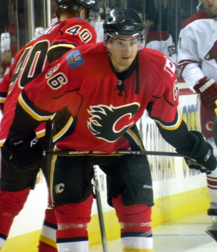 T. J. Brodie preparing before an exhibition game against Phoenix in 2010