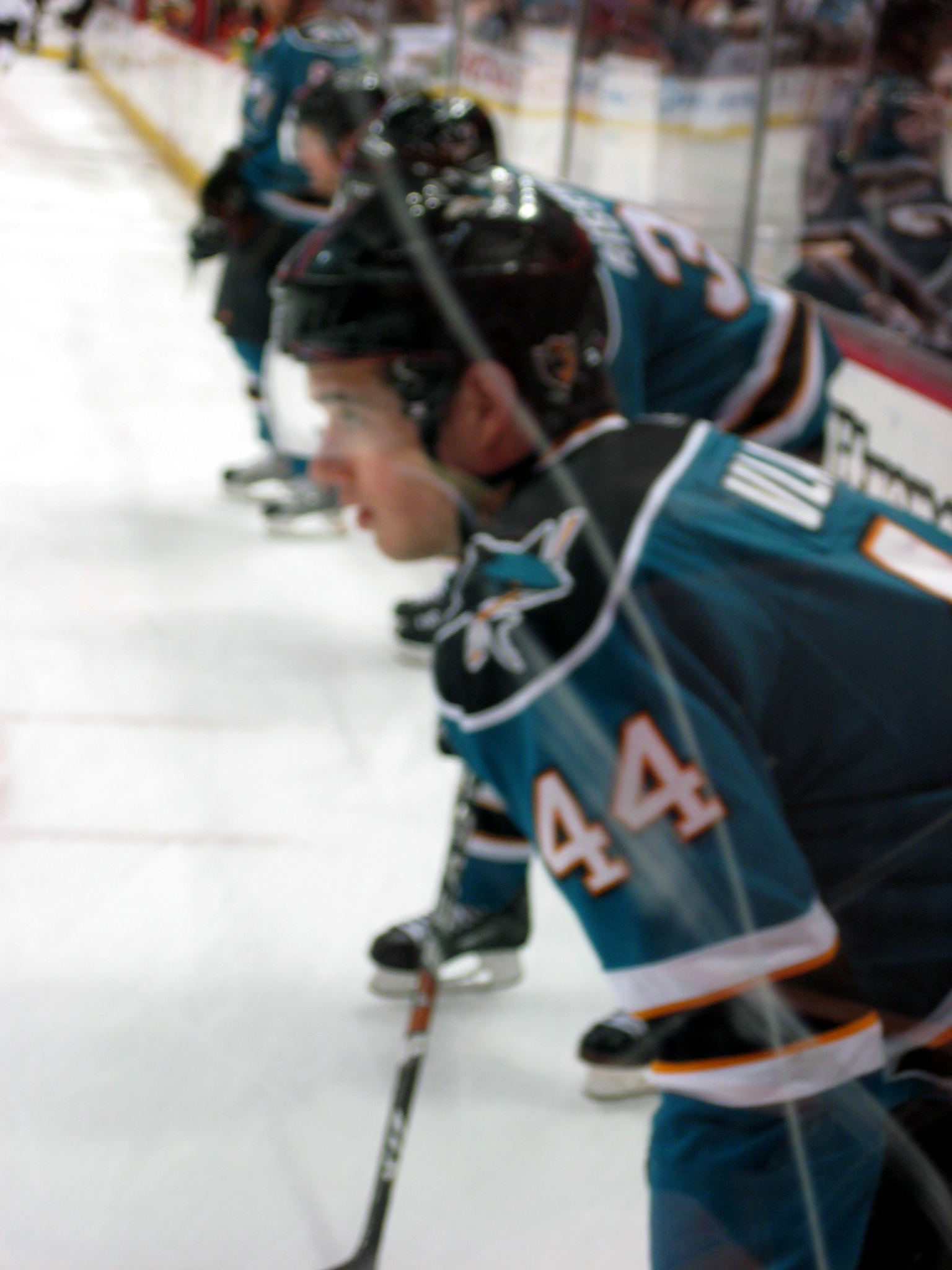 Marc-Edouard Vlasic during warmups before a game