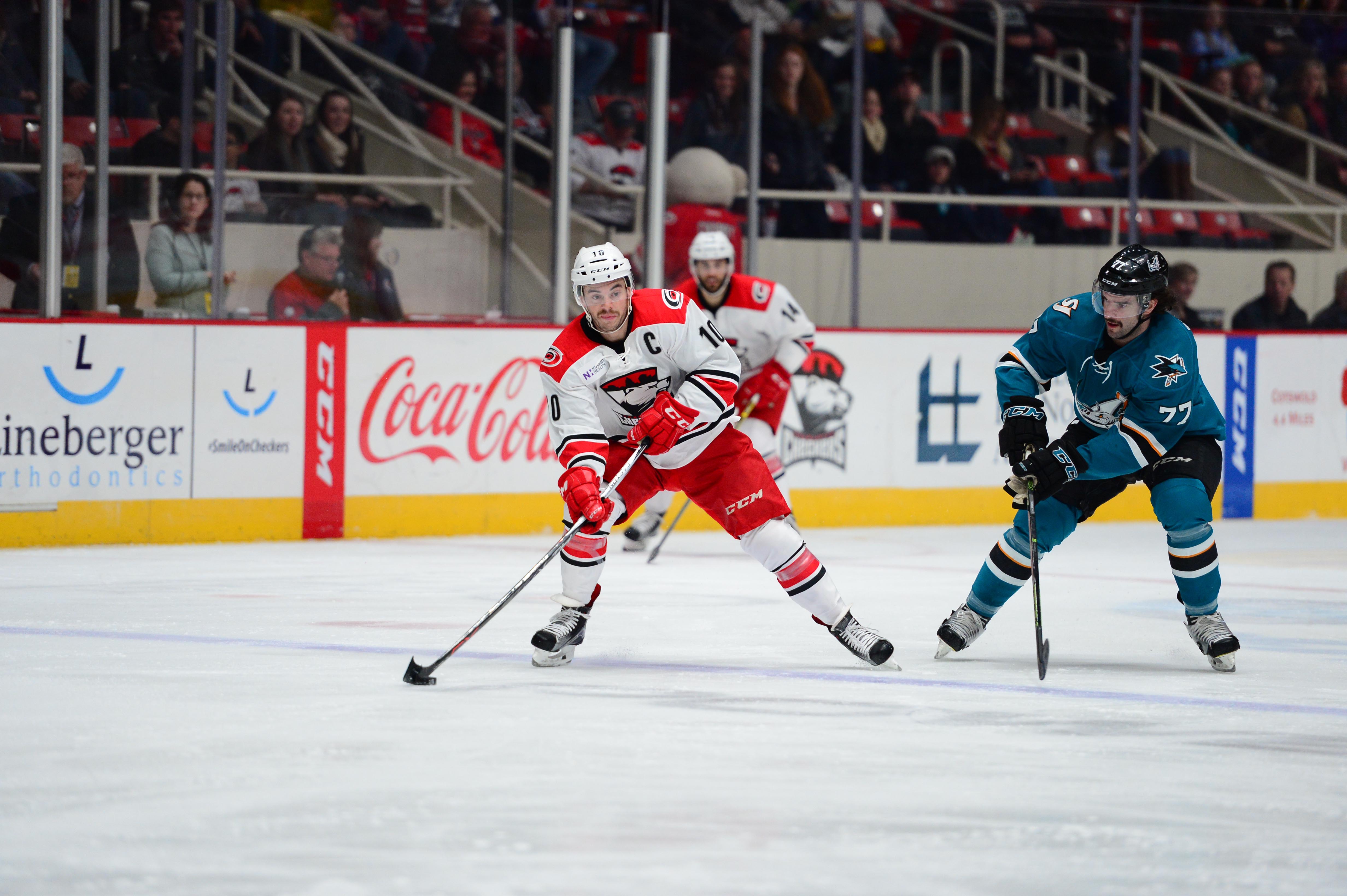 Derek Ryan in action with the Charlotte Checkers