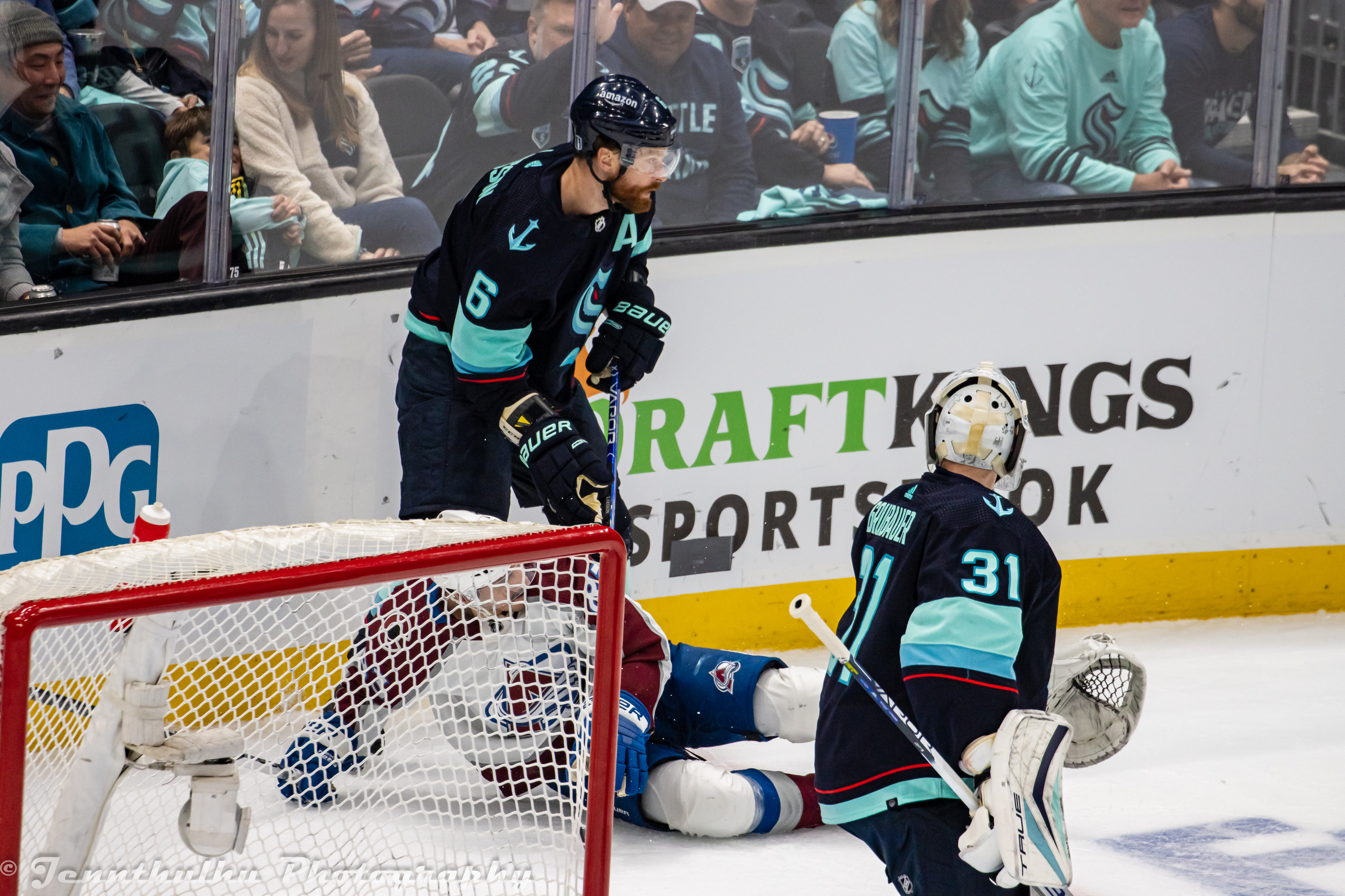 Matt Nieto during Avalanche vs Kraken game, April 24, 2023