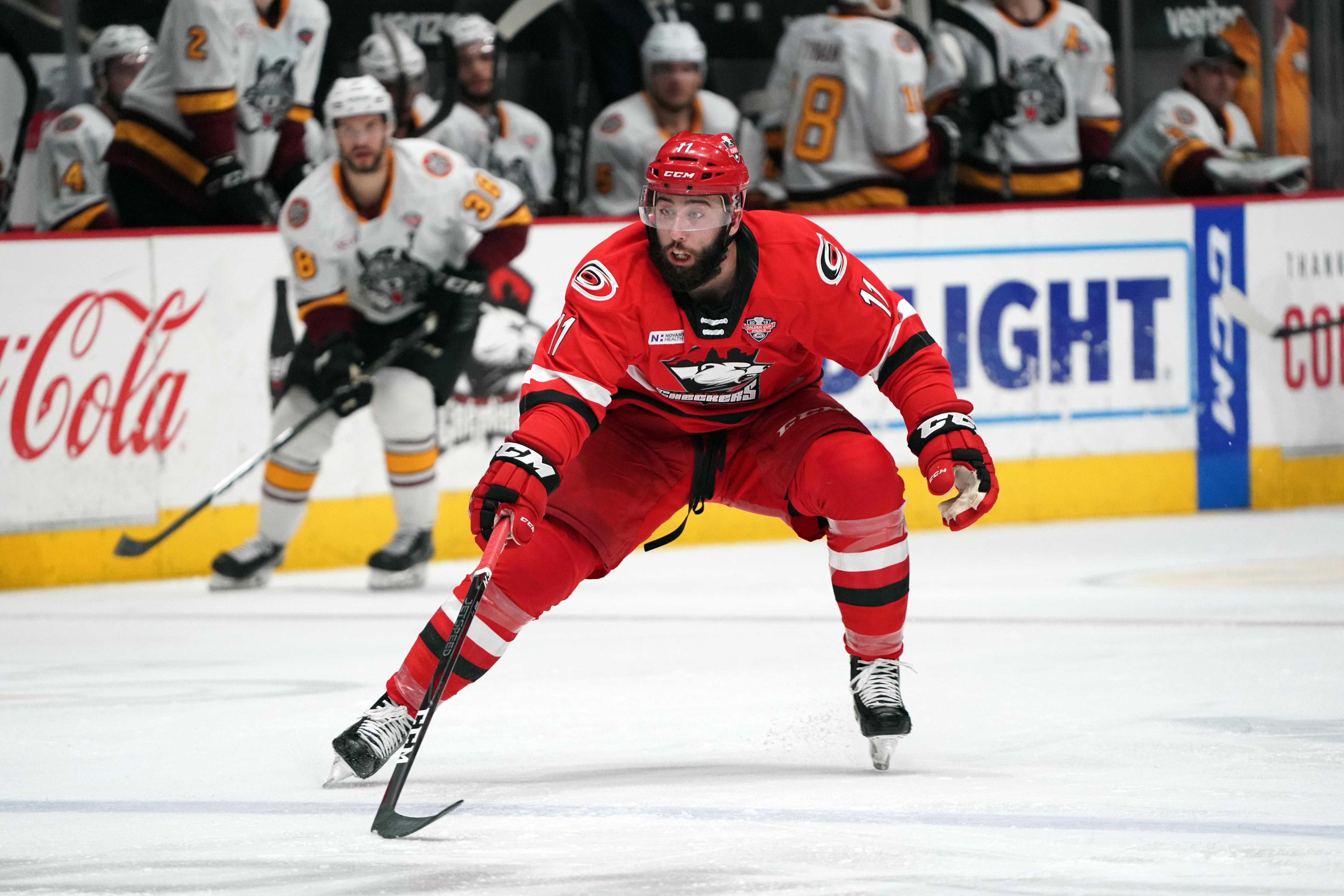 Clark Bishop in action at Game 1 of the 2019 Calder Cup Finals