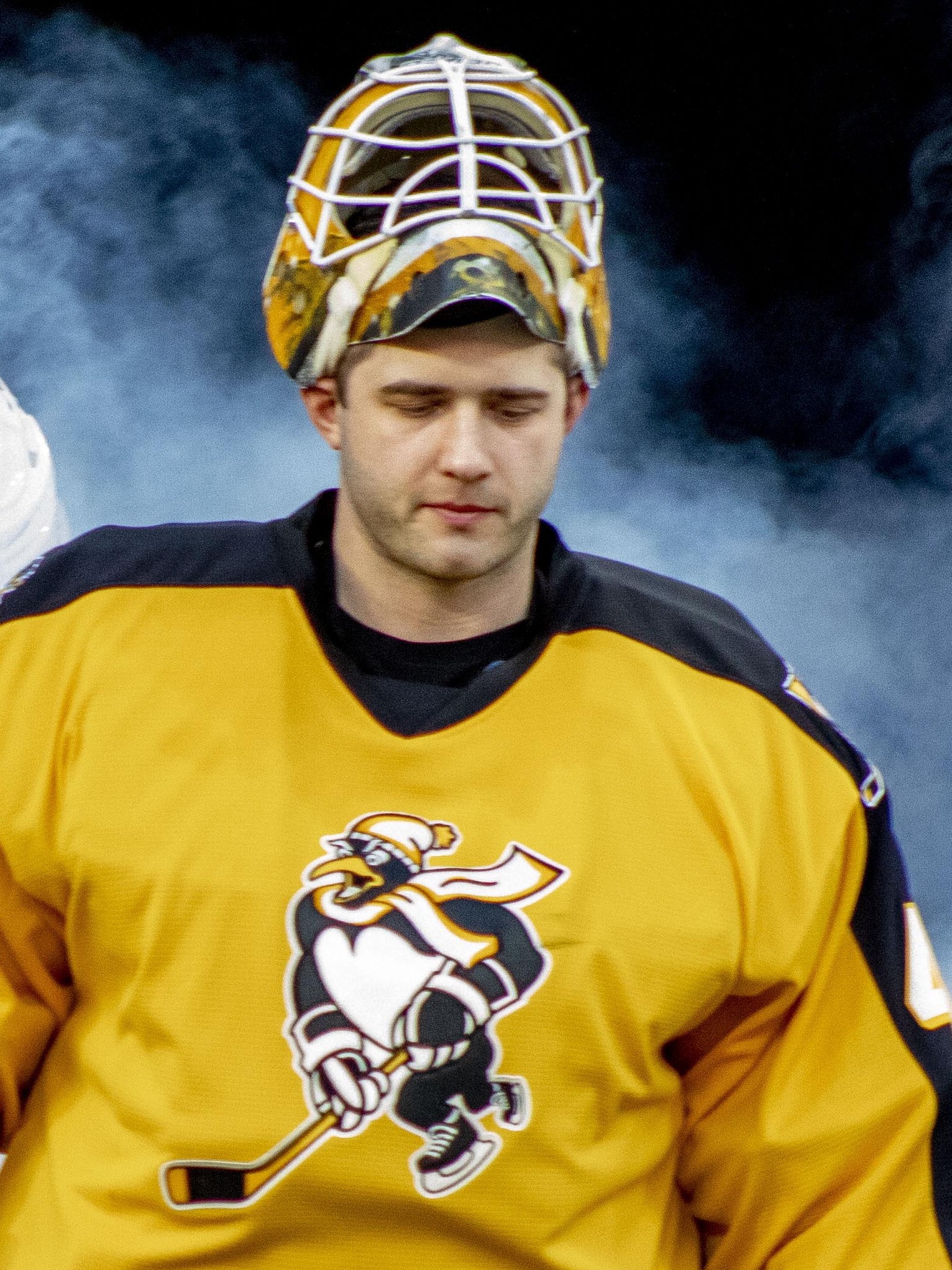Dustin Tokarski in Wilkes‑Barre/Scranton Penguins gear