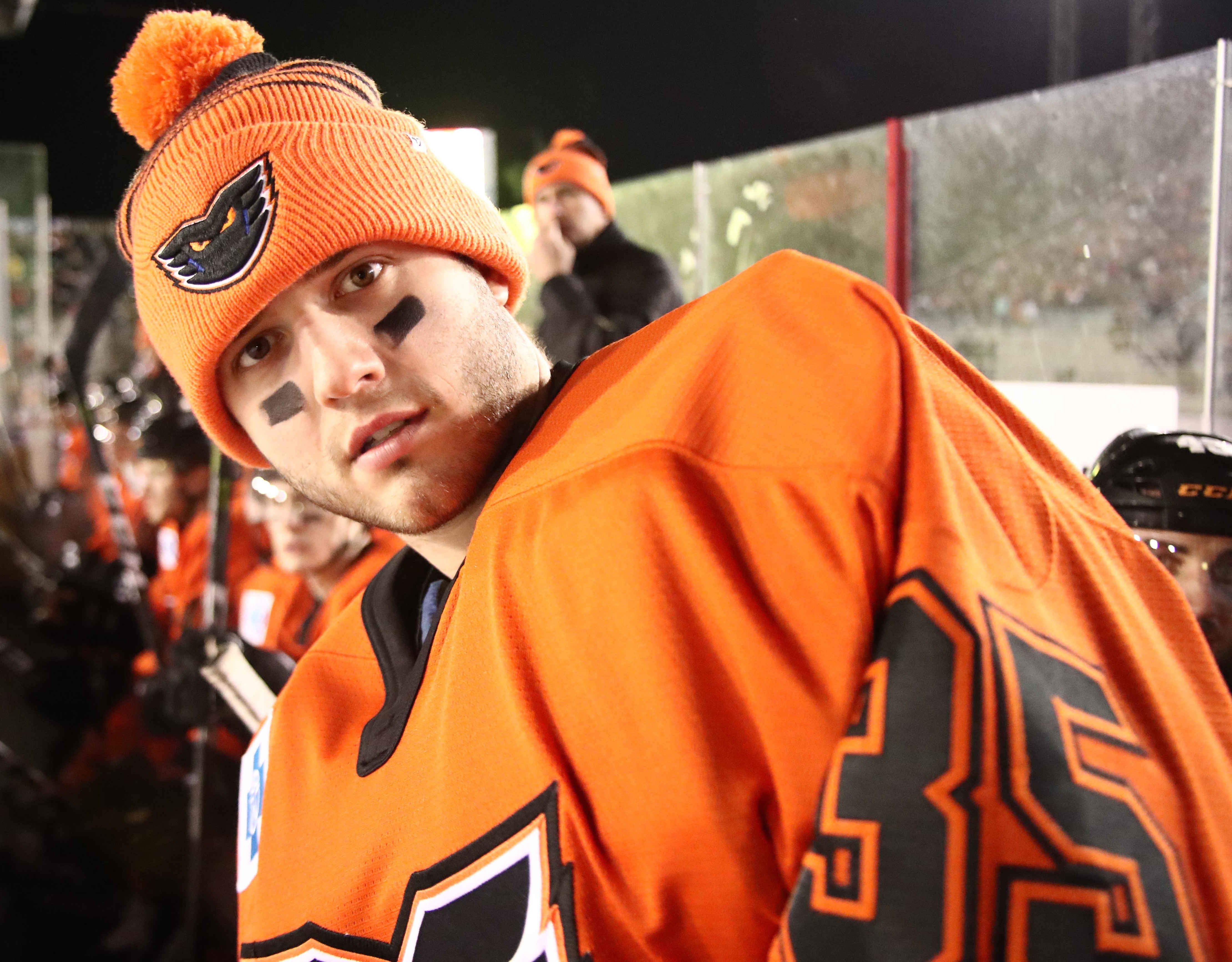 Dustin Tokarski in Lehigh Valley Phantoms uniform