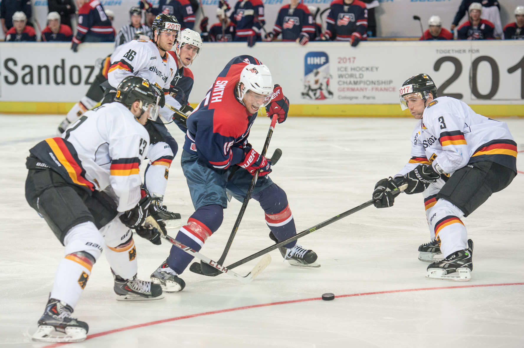 Craig Smith in US team uniform, match in Nuremberg 2014