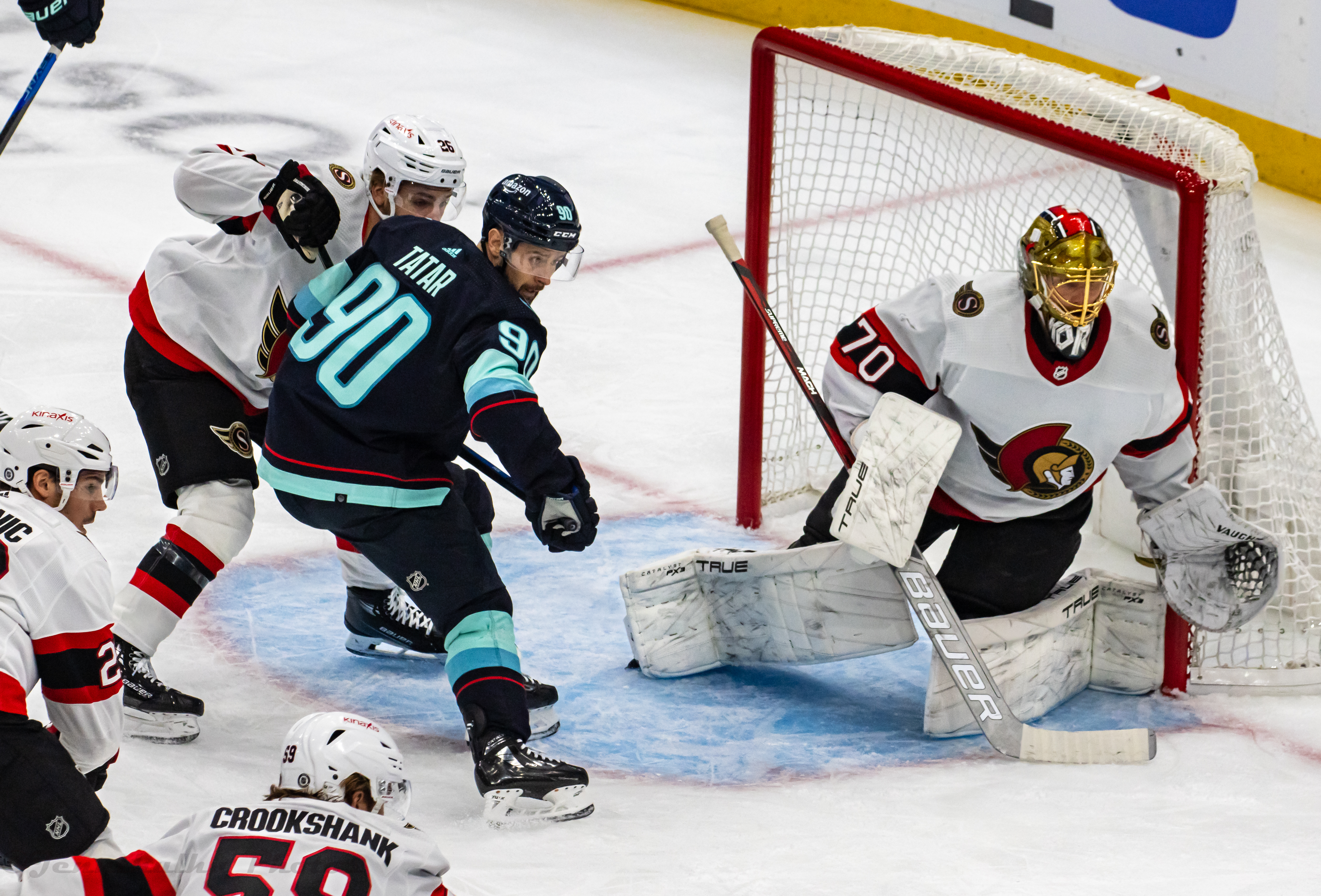 Erik Brännström skating for the Senators in Seattle