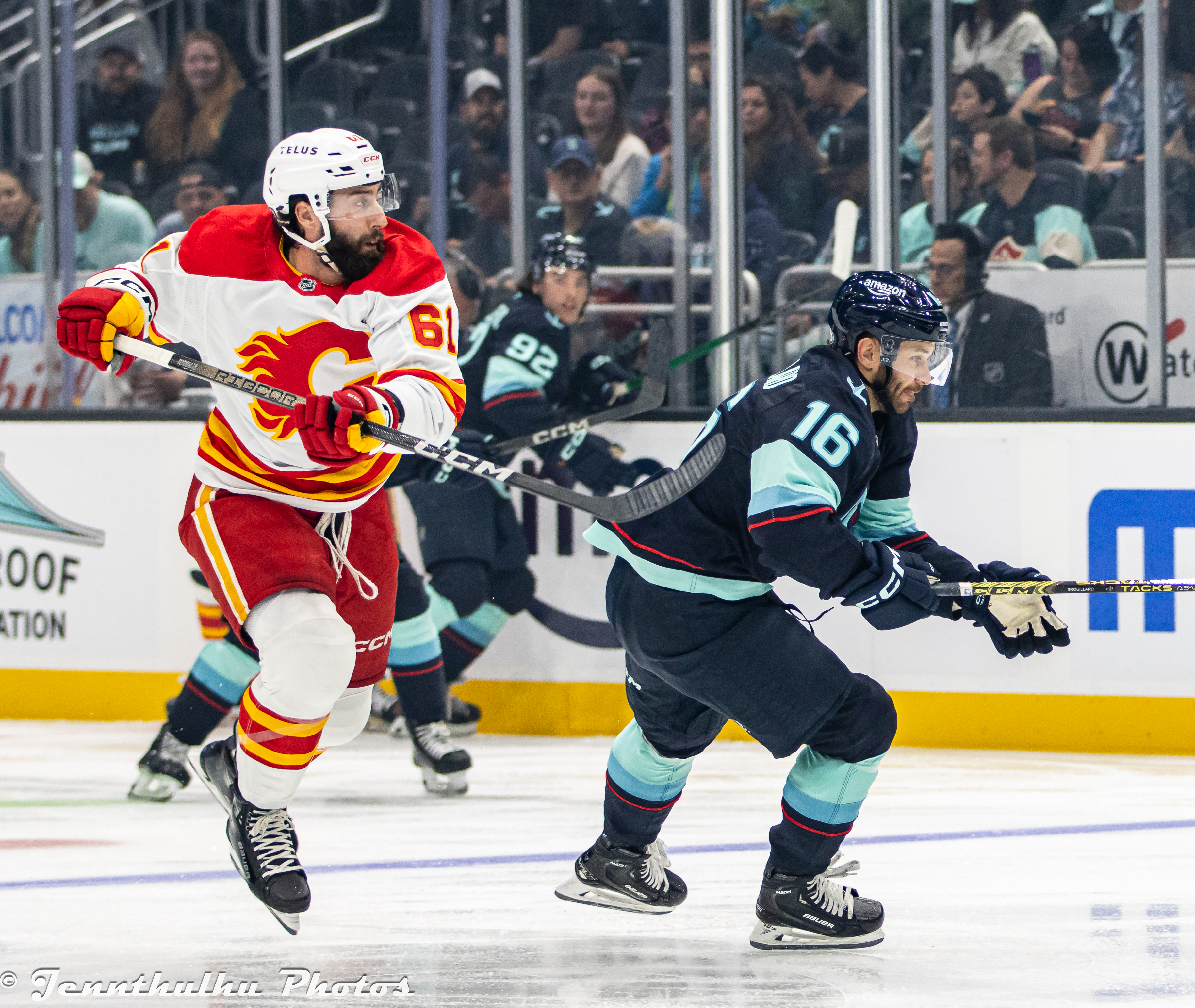 Clark Bishop with Nikolas Brouillard during 2024 preseason