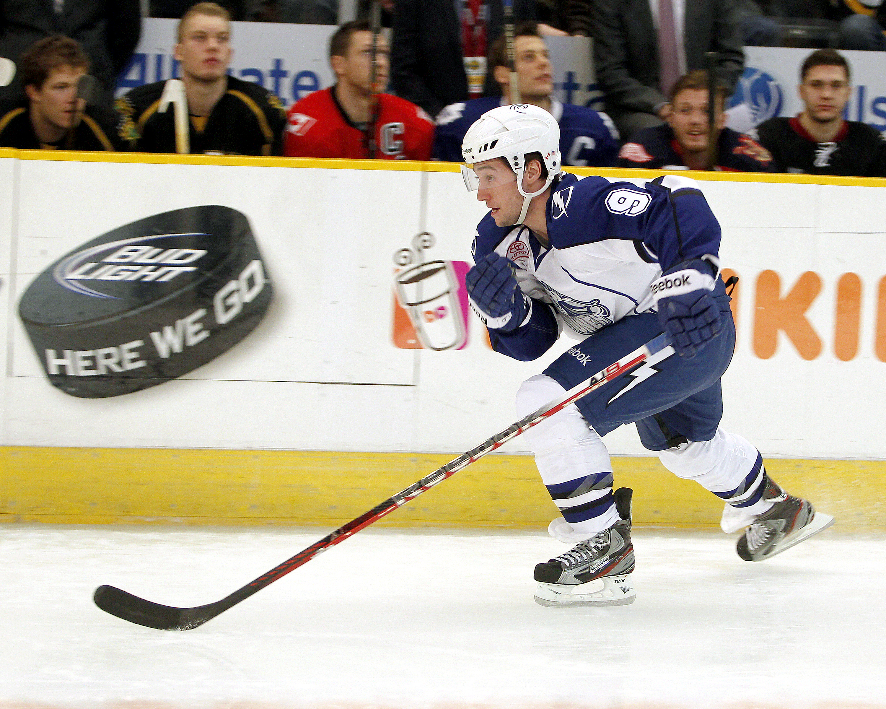 Tyler Johnson competing at the AHL skills event, 27 January 2013