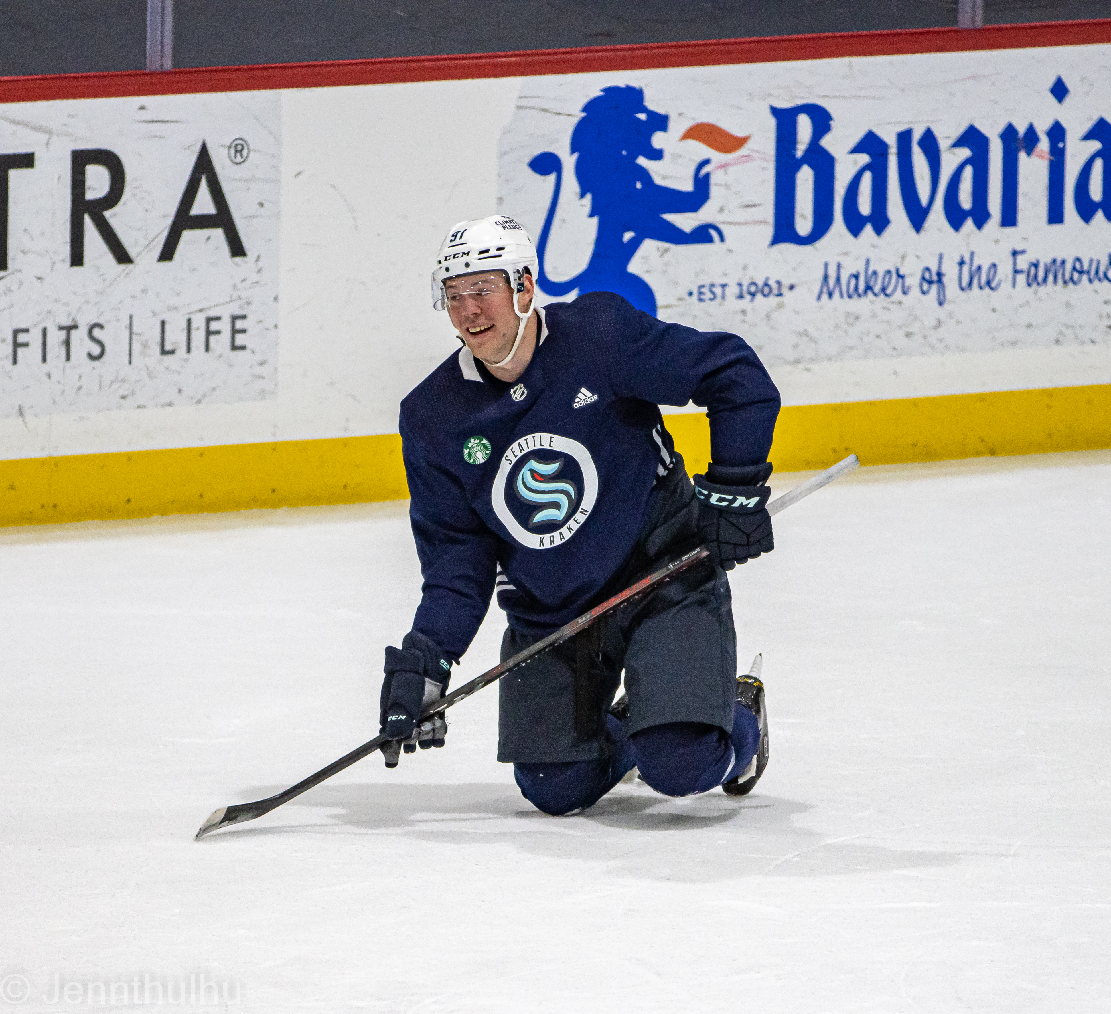 Daniel Sprong at Seattle Kraken practice in 2022