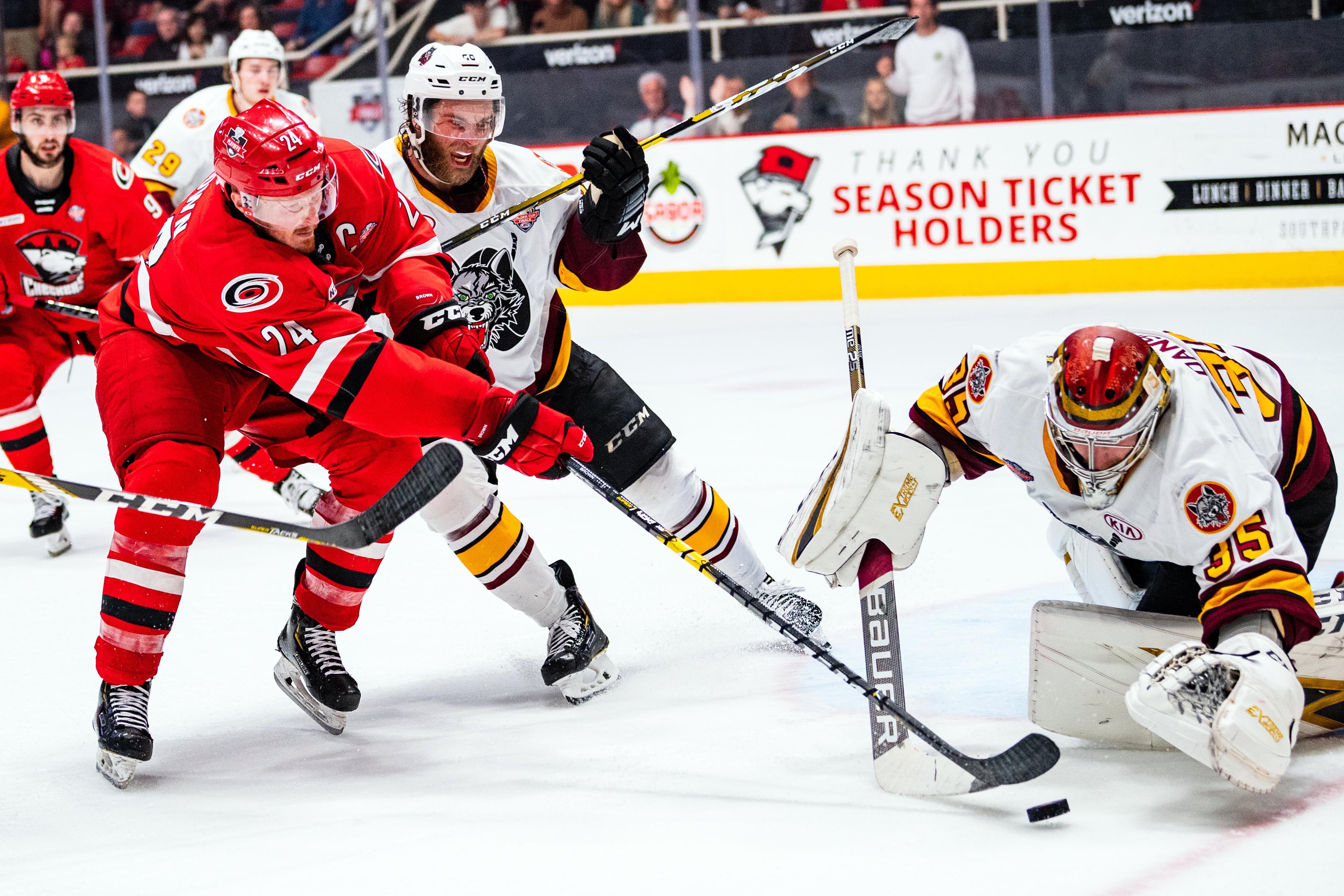 Patrick Brown on the ice in Game 1 of the 2019 Calder Cup finals