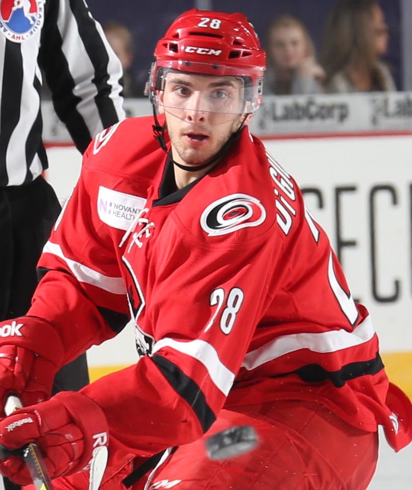 Phillip Di Giuseppe in Charlotte Checkers uniform