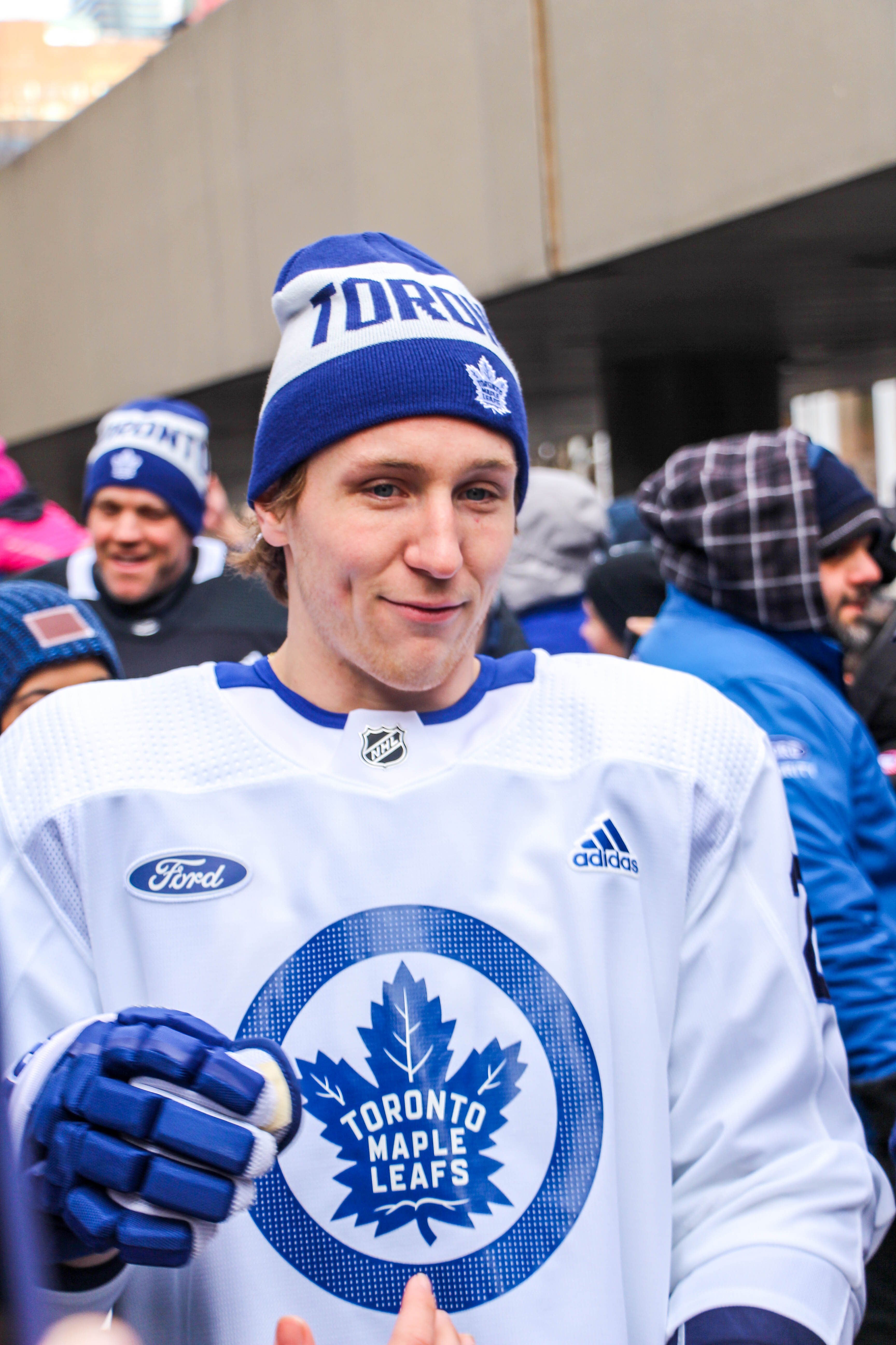 Travis Dermott at Toronto Maple Leafs outdoor practice