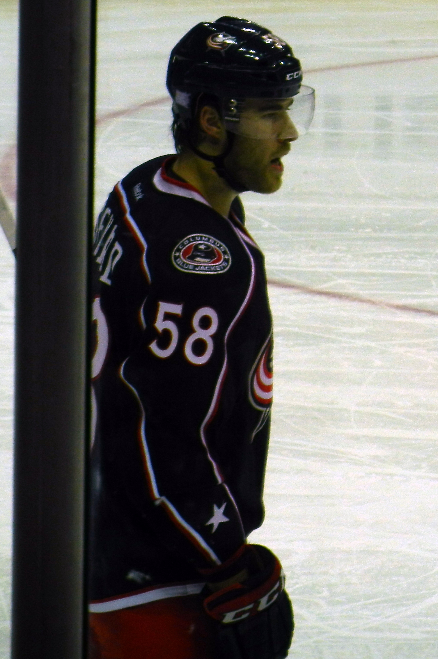 David Savard playing for the Columbus Blue Jackets, 2013–14 season