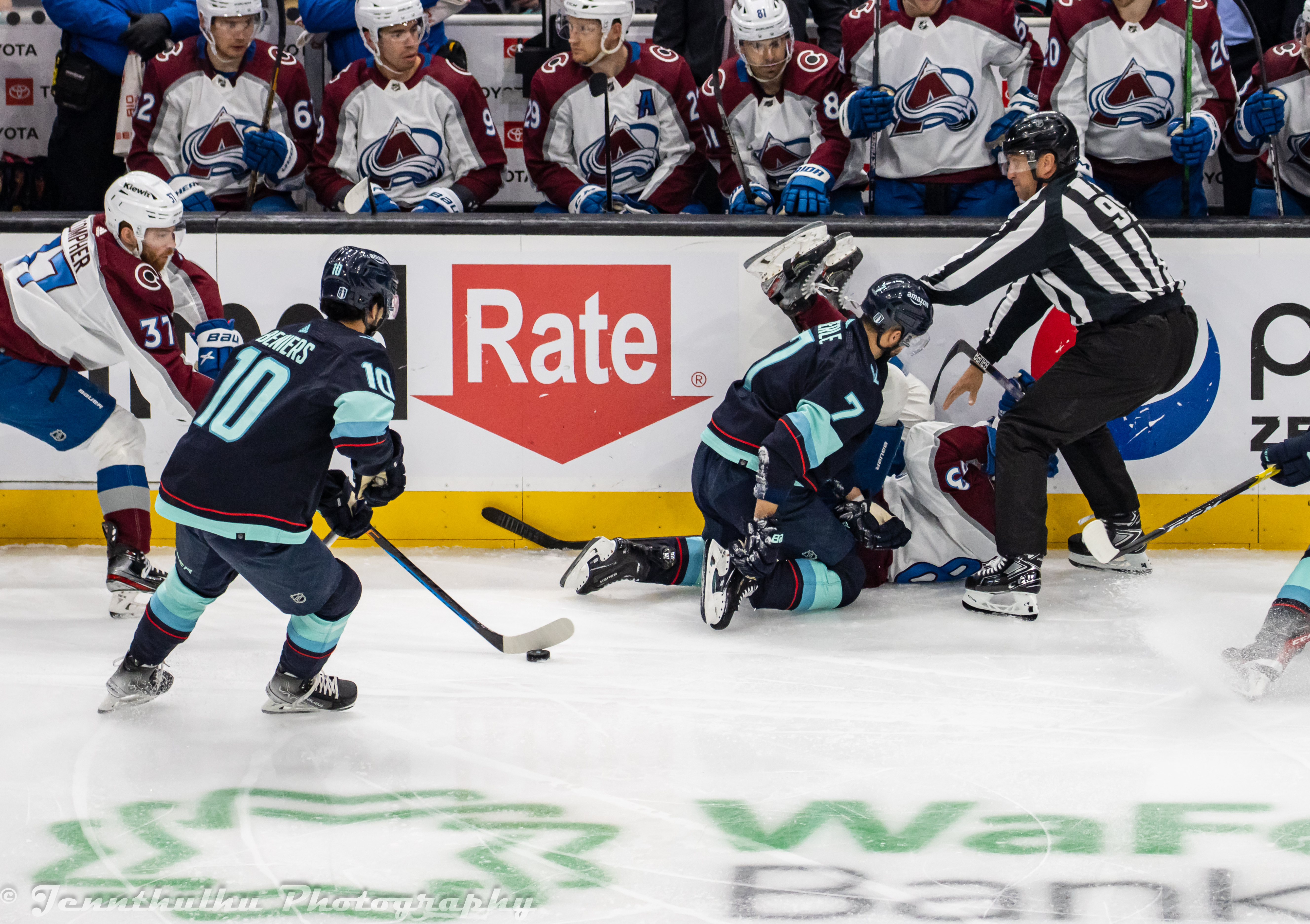 Matt Nieto in action versus the Seattle Kraken, April 24, 2023