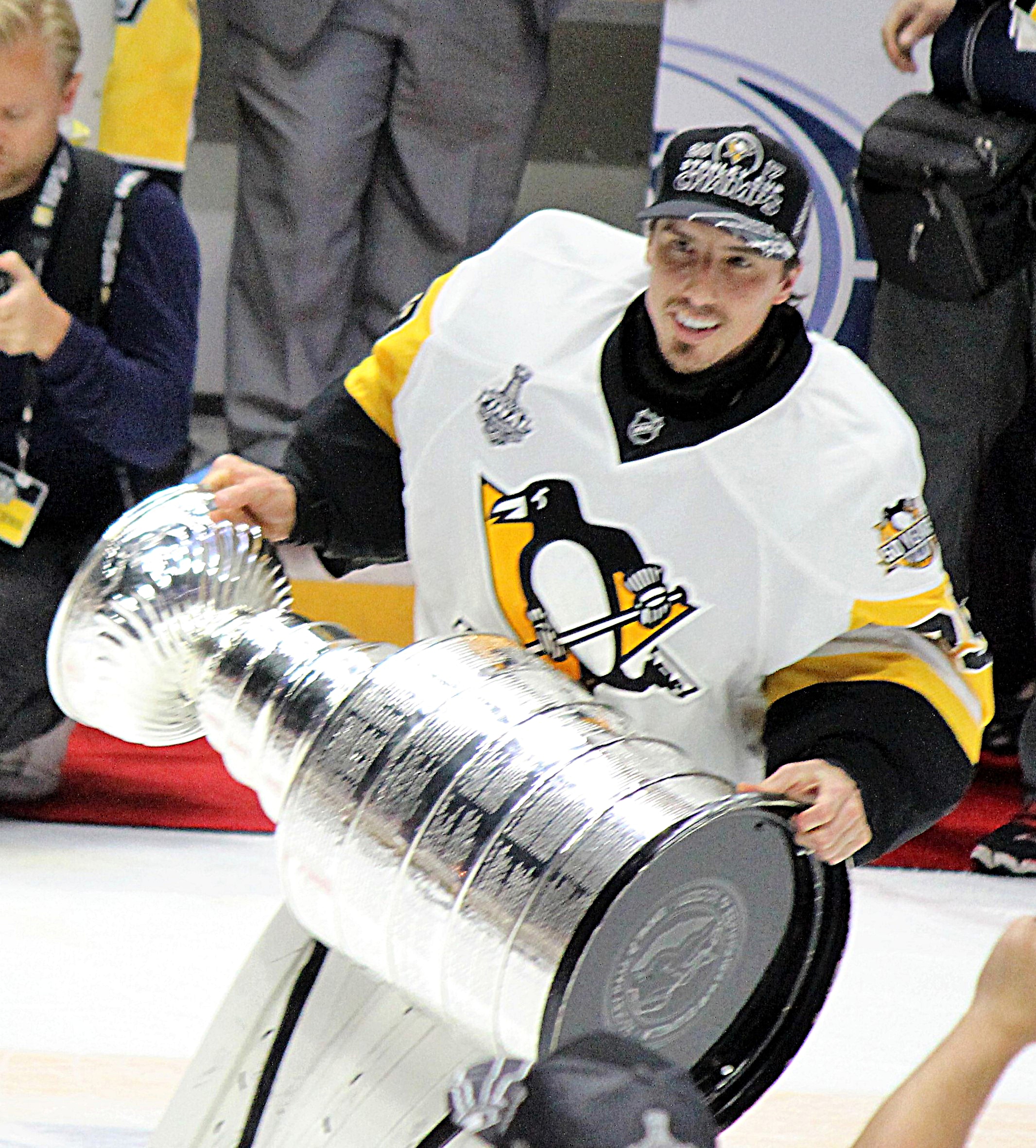 Marc‑André Fleury skating with the Stanley Cup in 2017