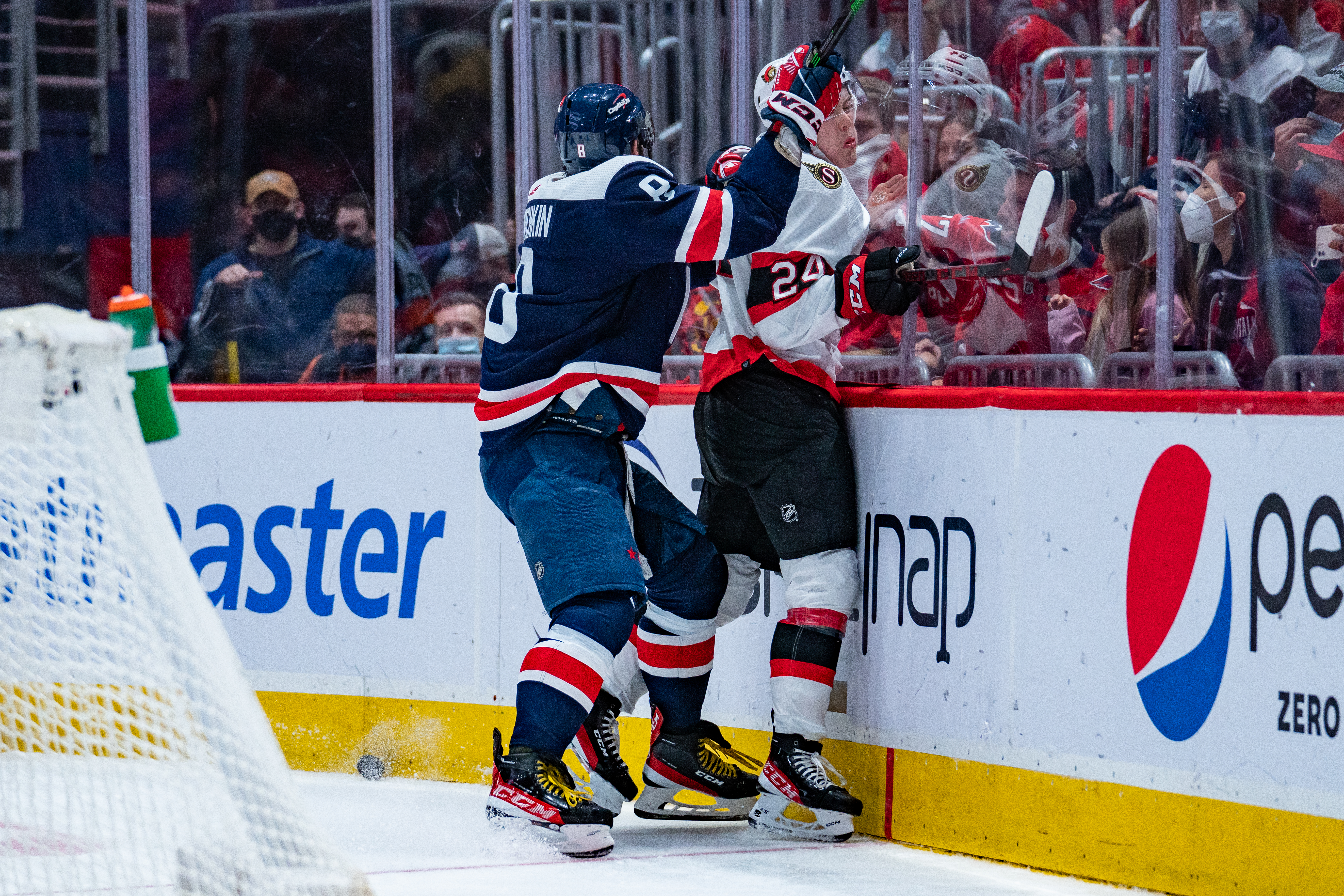 Jacob Bernard‑Docker struck by Alexander Ovechkin during game in Washington